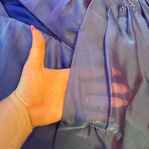 Flirt Maggie Sottero Prom Dress Mermaid Aquascape Blueberry Shimmer Style P4887 - Picture 9 of 10